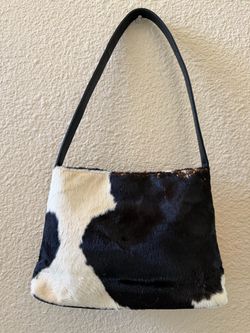 Cowhide Black, Brown and White fur Shoulder Bag