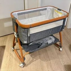 Today 50$$$ Komcot Baby Bassinet, Bedside Bassinet for Baby, 6 Height Adjustable Baby Bed...