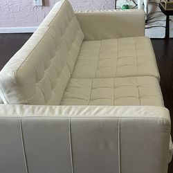 White Great Condition Leather Sofa Leather
