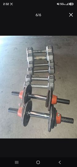 3 Sets Hex Dumbells & 1 Adjustable Set