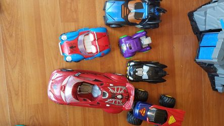 Batman joker spider man cars