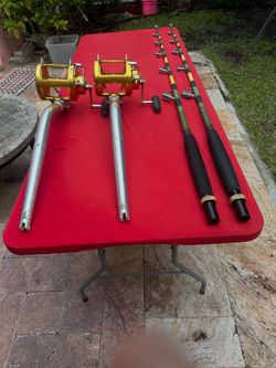 Pair of 2-Speed Penn International II 80STW & Custom 130 lb. Class Trolling Rod Combos in Very Good Condition