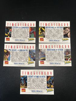 1995 Marvel Comics X-Men Time Gliders Complete 5-Card Set