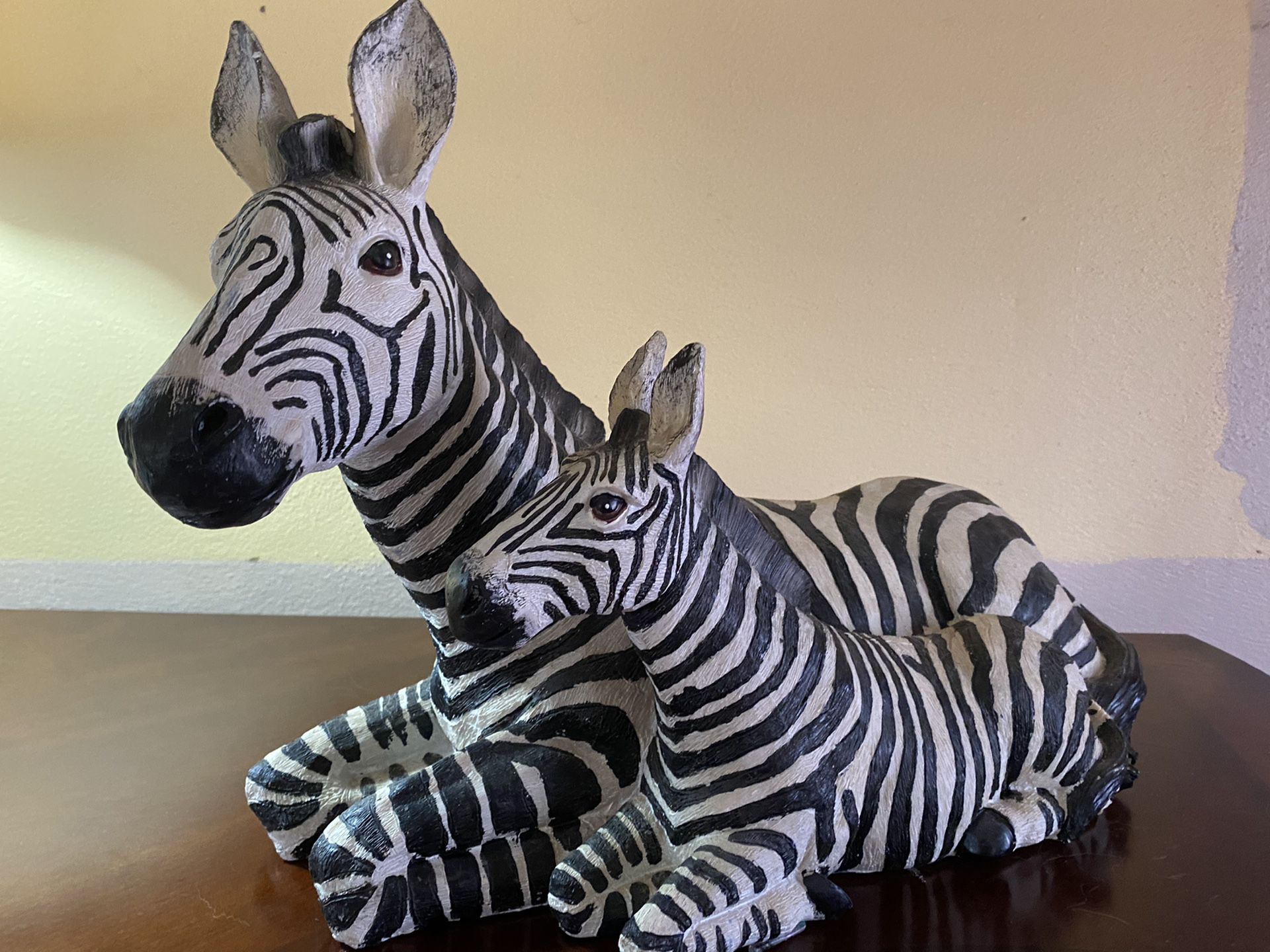 ZEBRA AND FOAL TABLE SCULPTURE