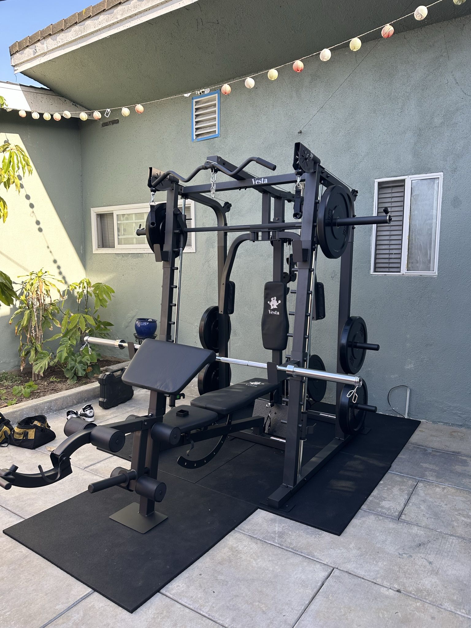 Smith Machine SM2001/FID Adj Bench/Gym Equipment/Fitness/Squat Rack/‼️⭕️WEIGHTS AND BARBELL SOLD INDIVIDUALLY ⭕️‼️FREE  DELIVERY🚚  