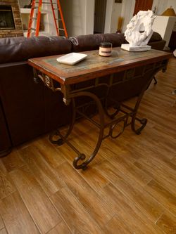 2 iron and slate Top Tables