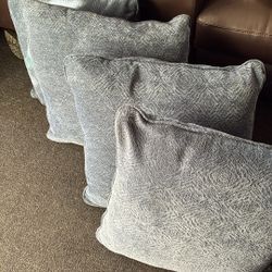 Set Of 4 Sofa Pillows Blue