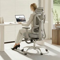 Premium Ergonomic Office Chair with Footrest- Adjustable 3D Armrests, Dynamic Lumbar Support, Recline & Tilt Function, Mesh Seat, for Home & Office Us