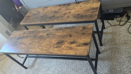 2 small dining table benches