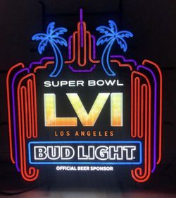 Budlight Super Bowl 56 Opti Neon Light Sign