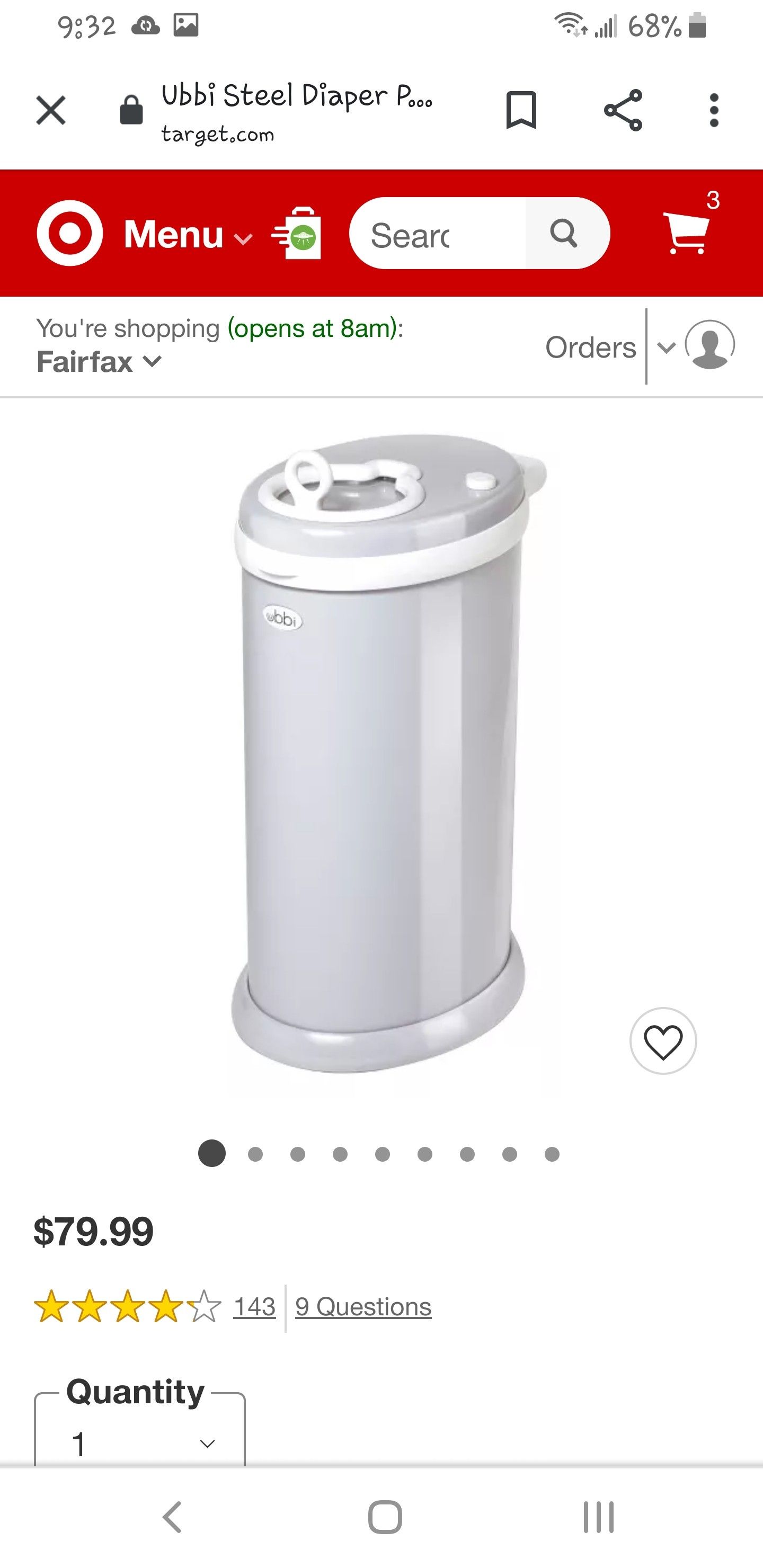 Diaper trash can