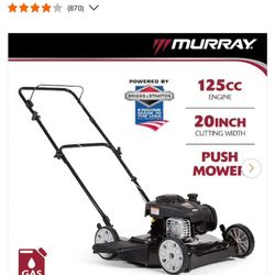Murray 20 in. 125 cc Briggs & Stratton Walk Behind Gas Push Lawn Mower 4 Wheel Height New Cortadora $100