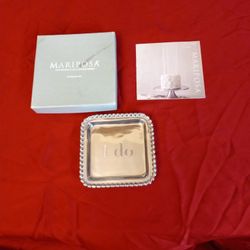 I Do Beaded Square Tray