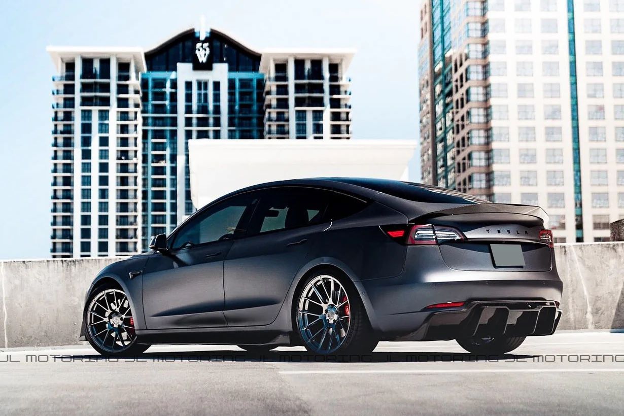 Light Weight Carbon Fiber Diffuser For Tesla Model 3 