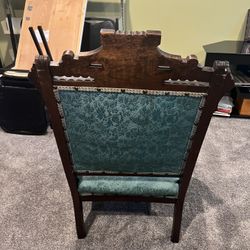 Antique Wood Accent Chair 