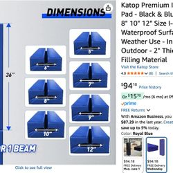 I-Beam Flange Pad - Black & Blue - Fits 5"