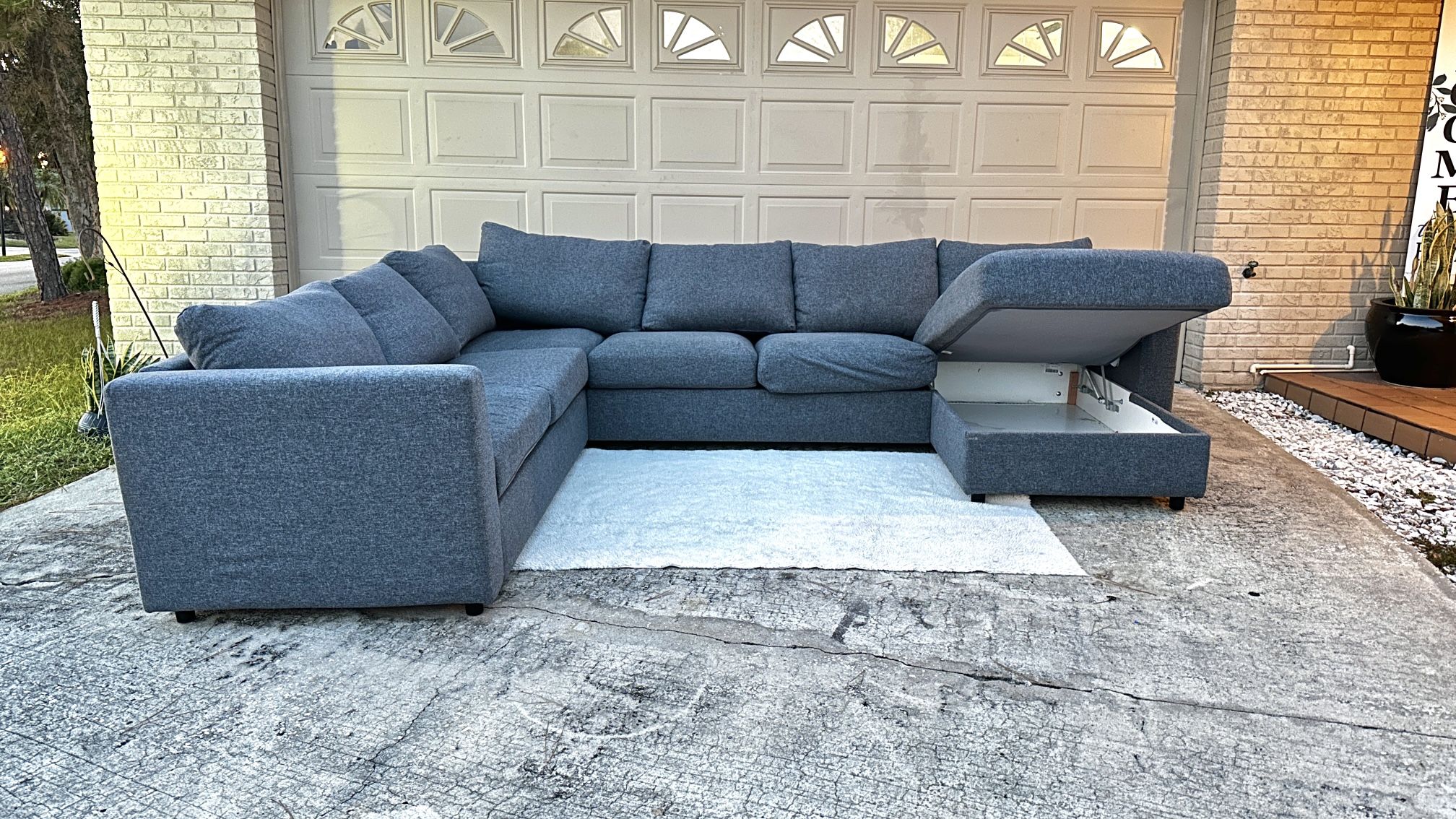 FREE DELIVERY - 4-piece Dark Gray Sectional Couch 