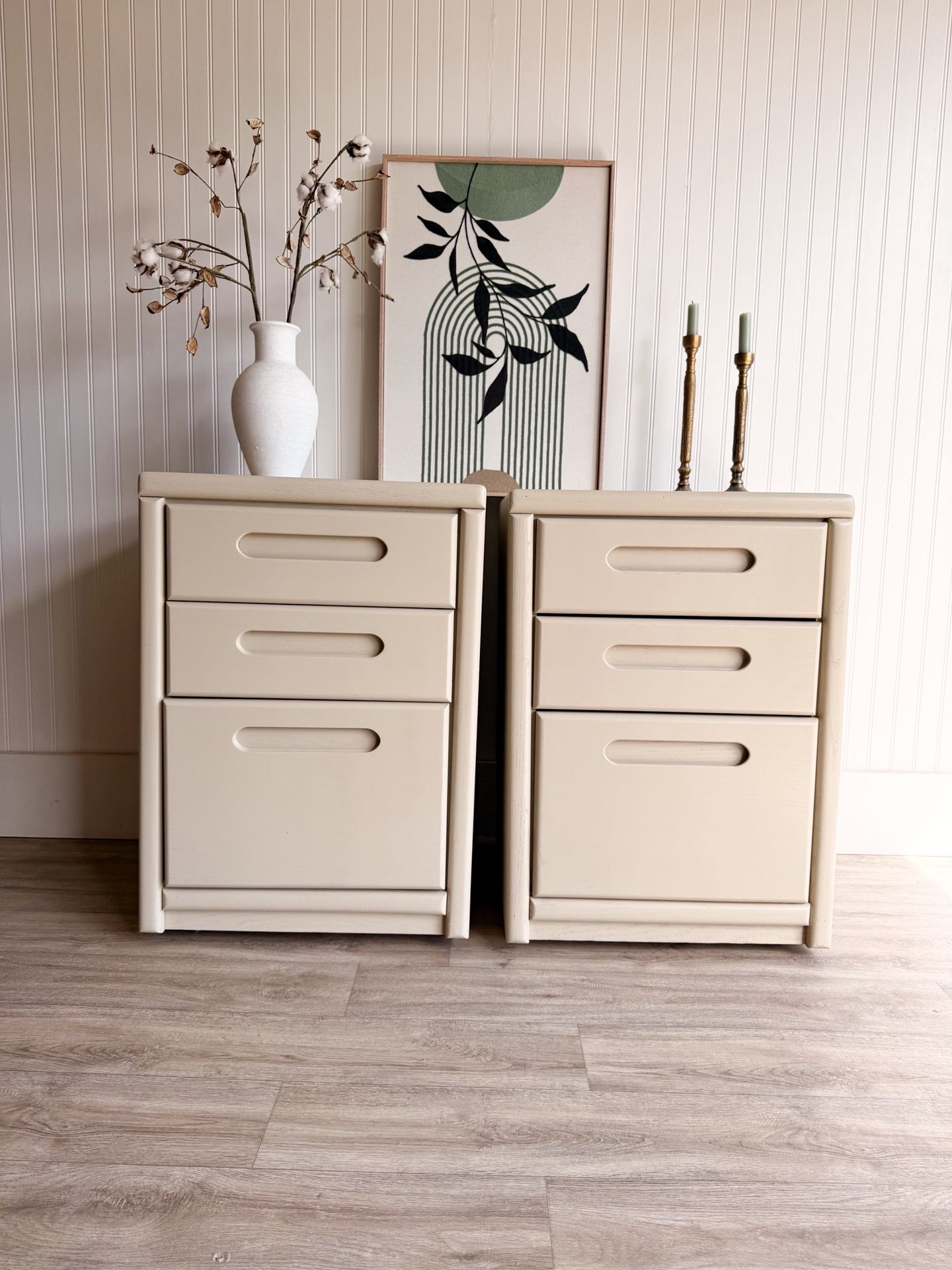 Refinished Nightstands in soft neutral- set of two! 🌿