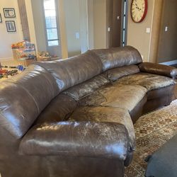 Curved leather Couch