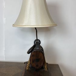 Rare Vintage Mid Century Nautical Rope And Pulley Table Lamp