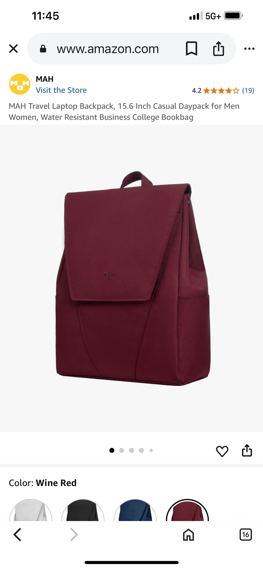 MAH Travel Laptop Backpack, 15.6 Inch Casual Daypack for Men Women, Water Resistant - NEW!!!