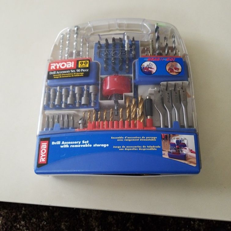 Ryobi 90 pc drill accessory set w carry box for Sale in Seattle WA OfferUp
