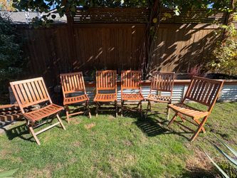 David Smith Teak Outdoor Folding Chairs