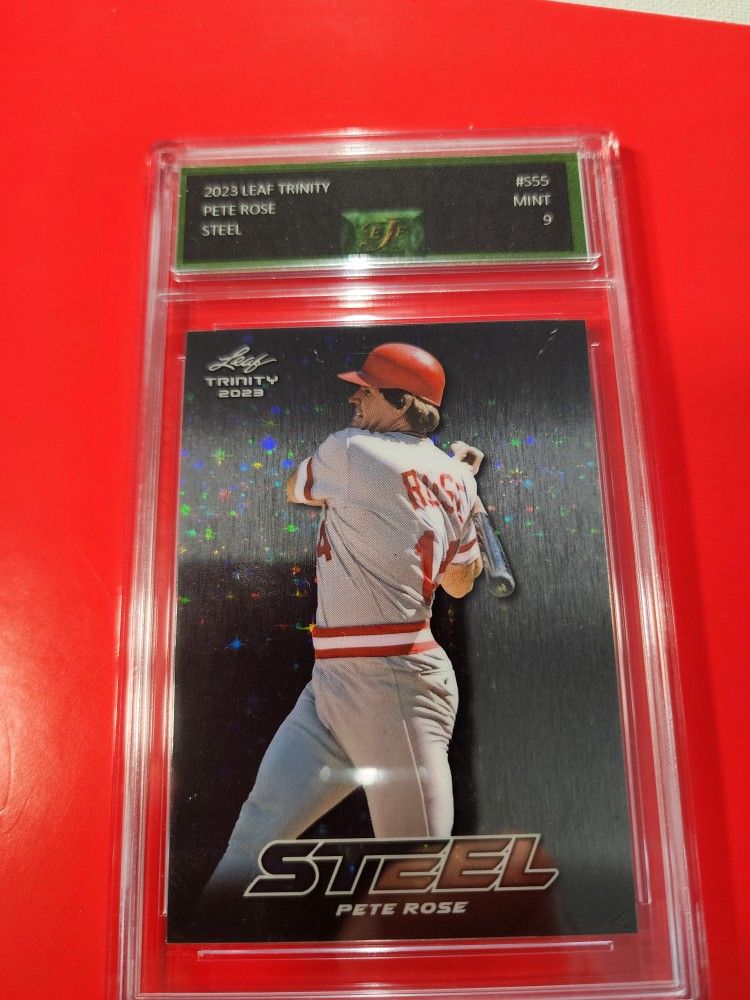 2023 Trinity Leaf Steel Pete Rose Silver Stars & Dots SP #S-55 Reds graded 9 MINT EJE