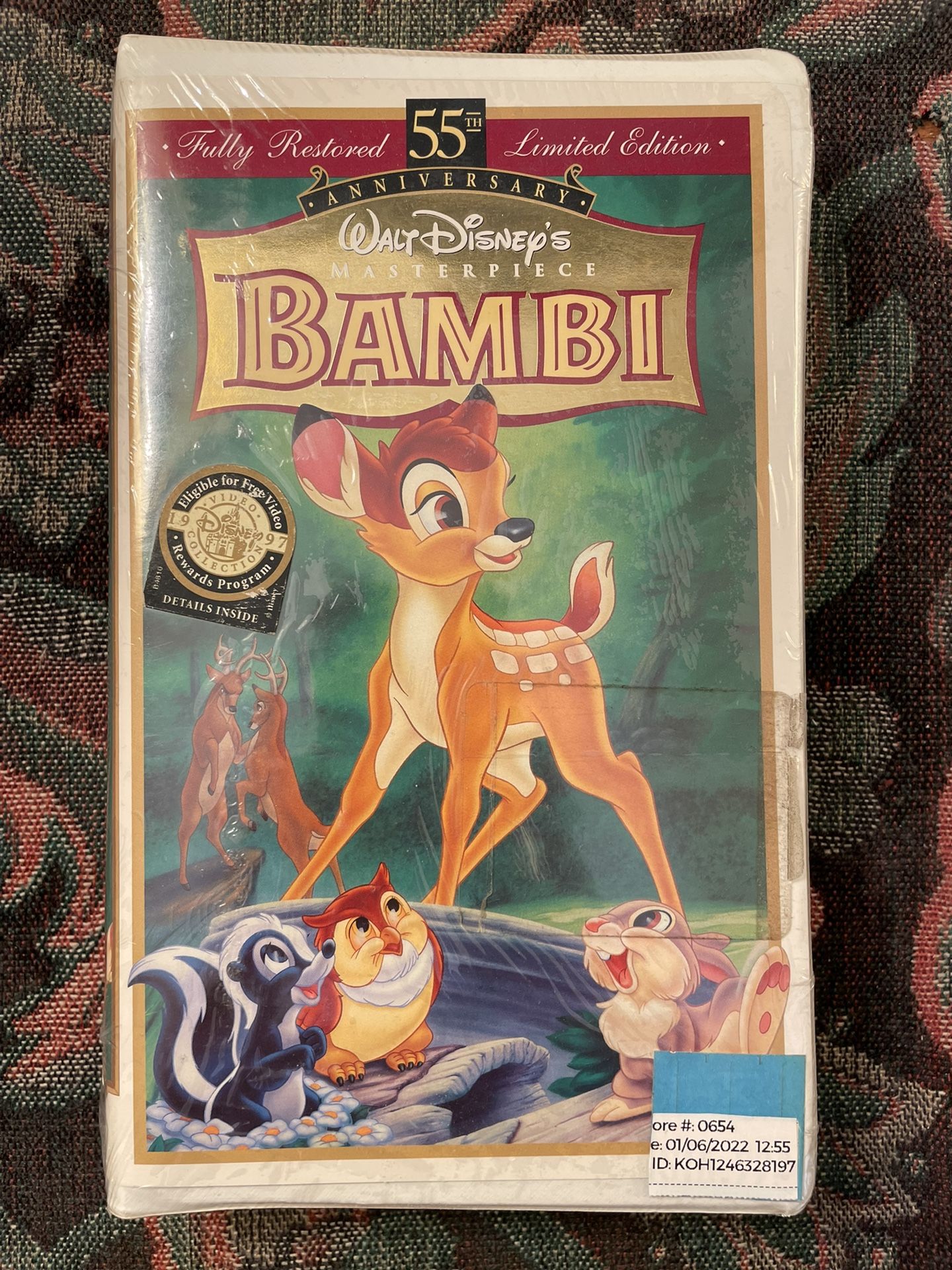 NEW/SEALED Walt Disney's Bambi 55th Anniversary Limited Edition (VHS, 1942)