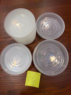 52 Clear Plastic Saucers for Crafts and Plant Pots