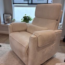 Like New Cream Electric Rocking Swivel Nursing Chair Lounger 