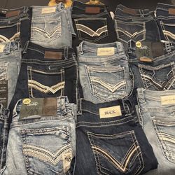 Mens NWOT 32,35 Buckle black jeans