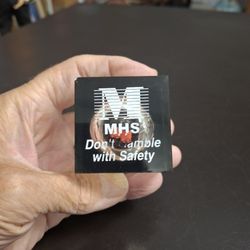 Vintage Lucite Paperweight "Don't Gamble With Safety" With Casino Dice Inside