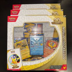 Pokémon 30th Celebration – 3 Sealed Poster Collections