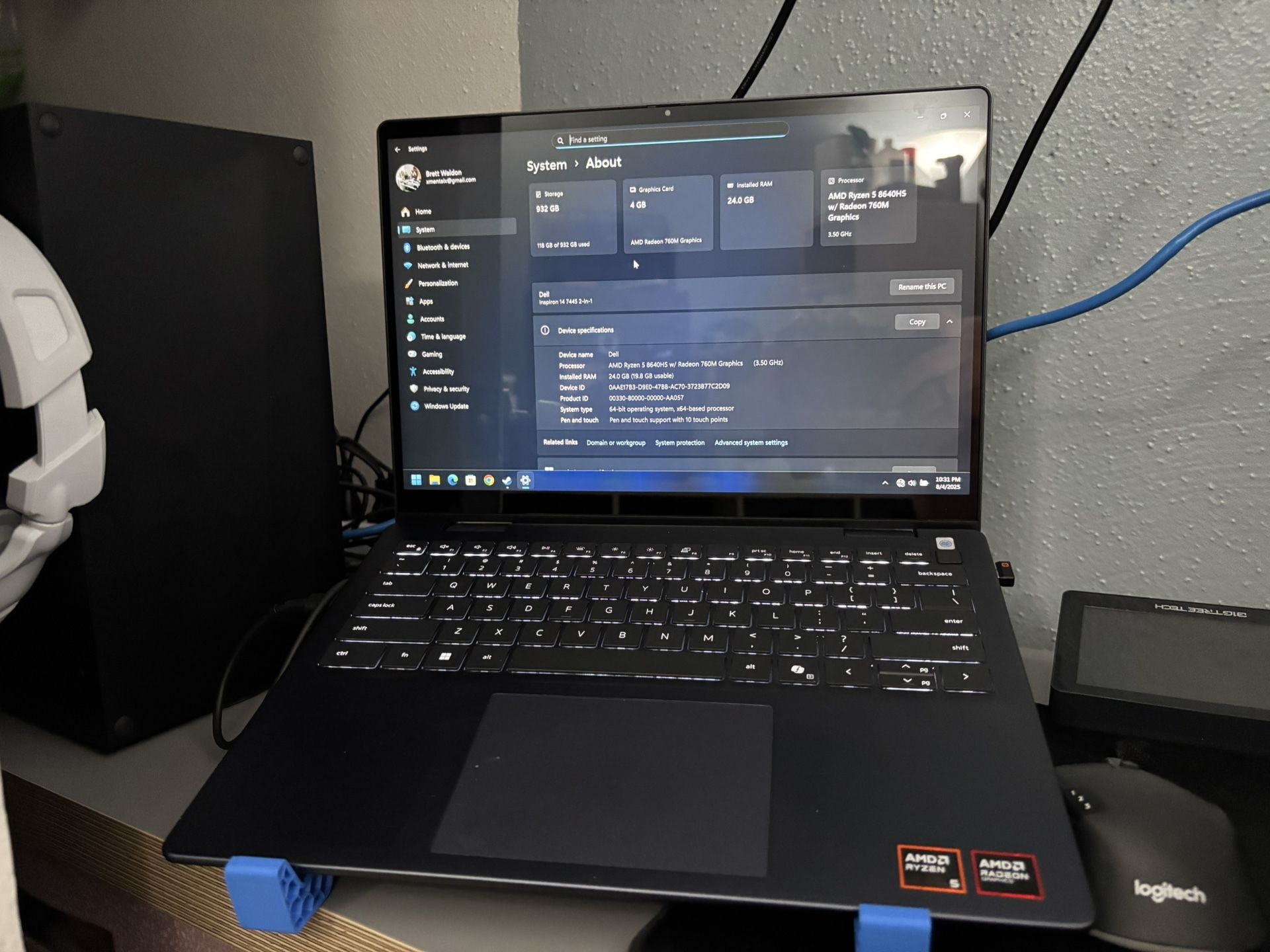 Dell Inspiron 14 i7445 Ryzen 5 8640HS laptop with upgraded ram and SSD