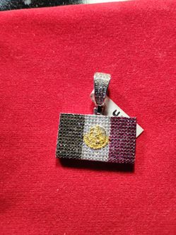 Sterling silver Mexican flag