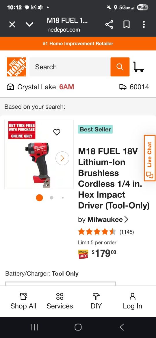 Brand new gen 4 Milwaukee M18 FUEL 1/4" hex impact driver (2953-20)