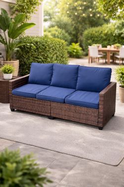 72in patio wicker couch sofa