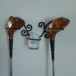 Antique Restored Wooden Golf Clubs @Rack