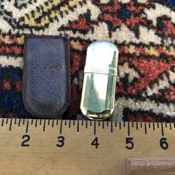 2 Vintage Lighters MARLBORO Brass No. 6 Lighter w/leather slip case & Camel Lighter
