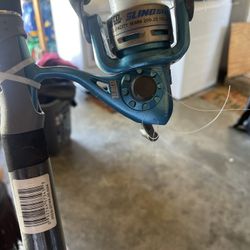 teal Blue zebco slingshot Fishing Rod