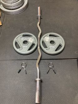 Olympic Weights And Curl Bar