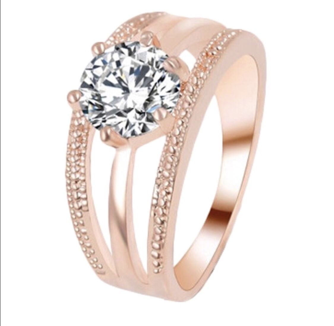 New 18 k rose gold Engagement ring wedding ring set