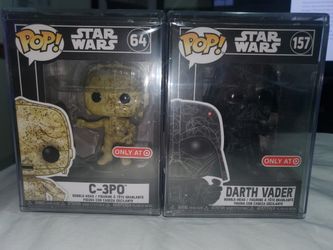 Darth Vader (157) And C-3PO (64) Graffiti Collaboration Funko Pops