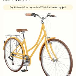 Beaumont City Bike - Step Threw 7 Speed City Bike ,Sun Flower 