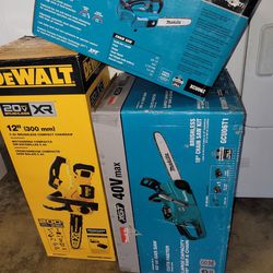 10" Top Handle  Chain Saw Tool Only / Brushless 18" Chain Saw Kit  And 12" Brushless Compact Chainsaw Kit Dewalt All Brand New 