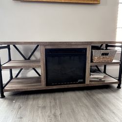 70 Inch TV Console With Fireplace-like Built In heater.