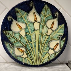 Vintage Decor Floral Calla Lilies Wall Hanging Plate