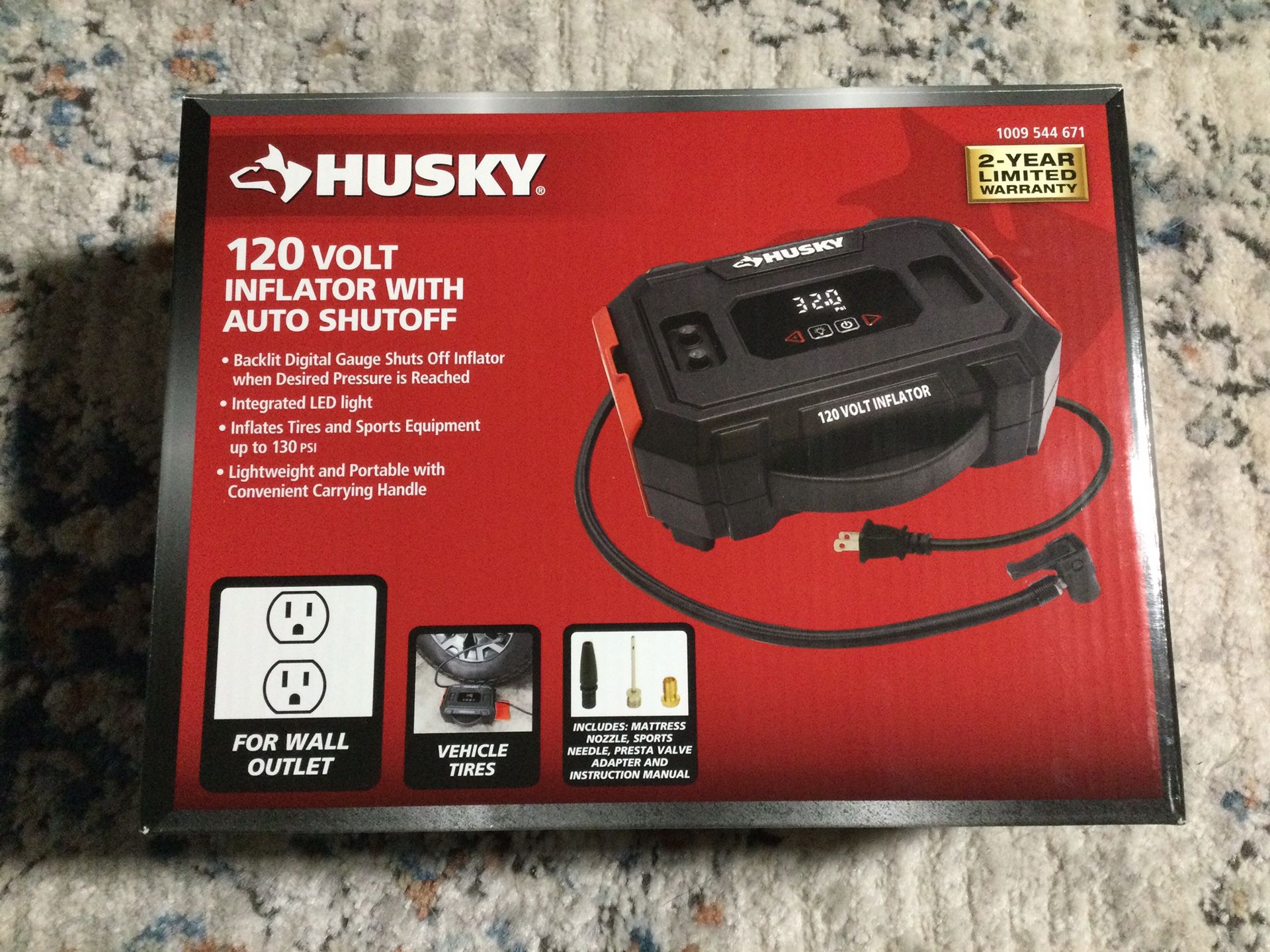 Husky 120 Volt Inflator New Open Box