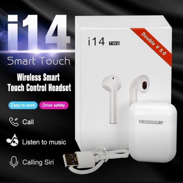 i14 TWS Bluetooth 5.0 Smart Touch Control Earbuds with Charging Case. NEW. $14